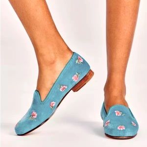 NEW LoveShackFancy X Stubbs & Wootton Roses Slipper Turquoise Barbiecore